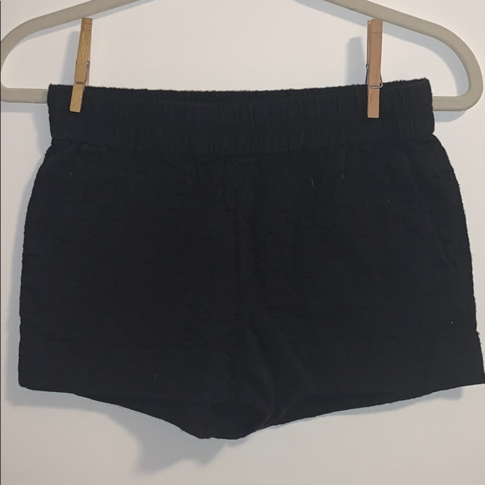 J. Crew Embroidery Black Shorts